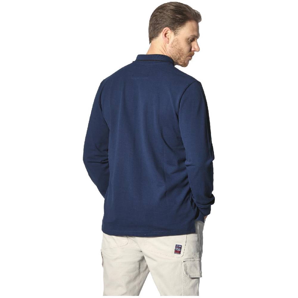 Jan Vanderstorm Langarm-Poloshirt ELLIS royal blau Discount Store für neue Produkte