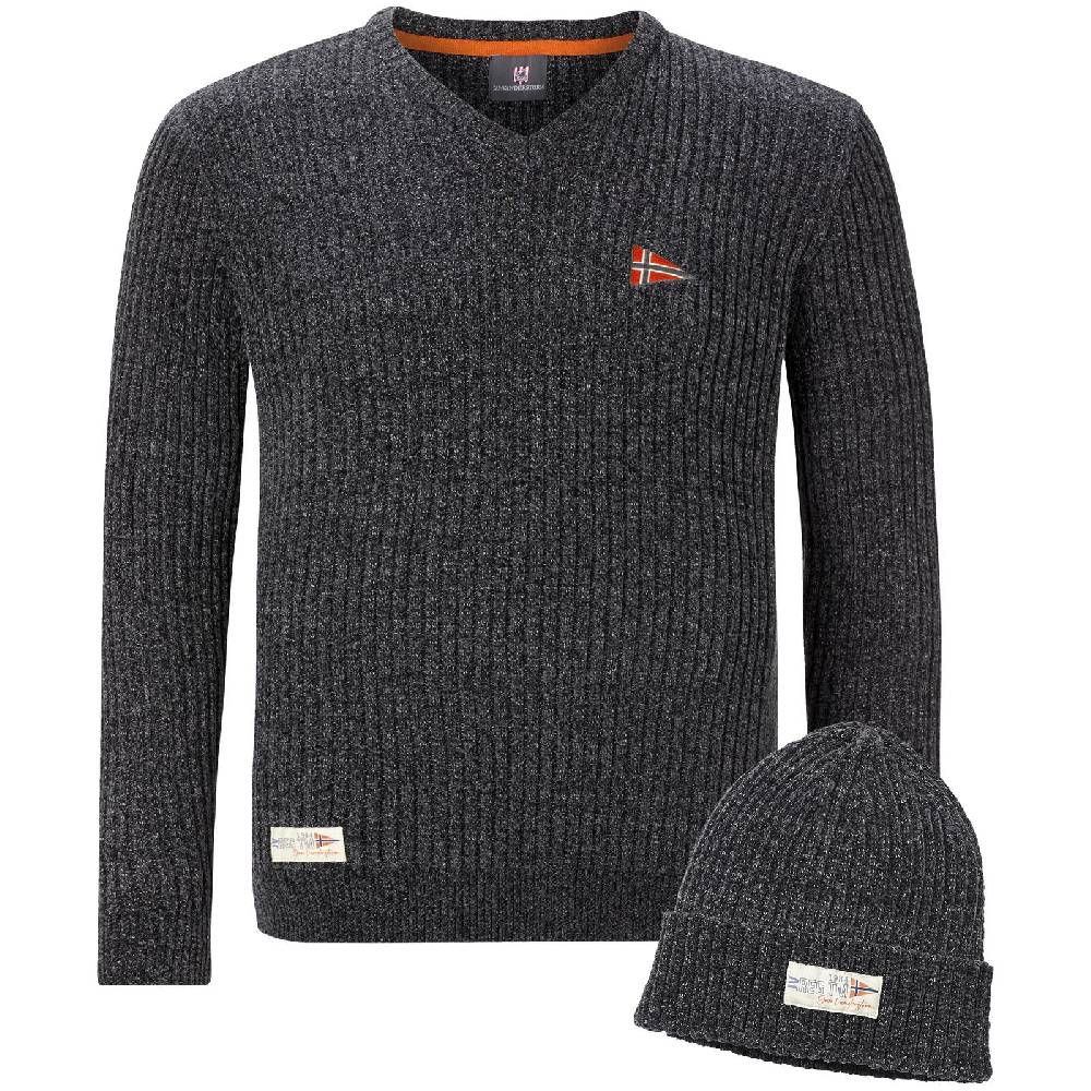 Jan Vanderstorm Pullover mit Mütze RONAI dunkelgrau melange 50% Rabatt mit kostenlosem Versand