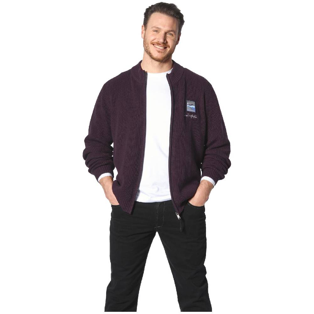 Jan Vanderstorm Strickjacke OLETARVIN dunkelrot im Angebot