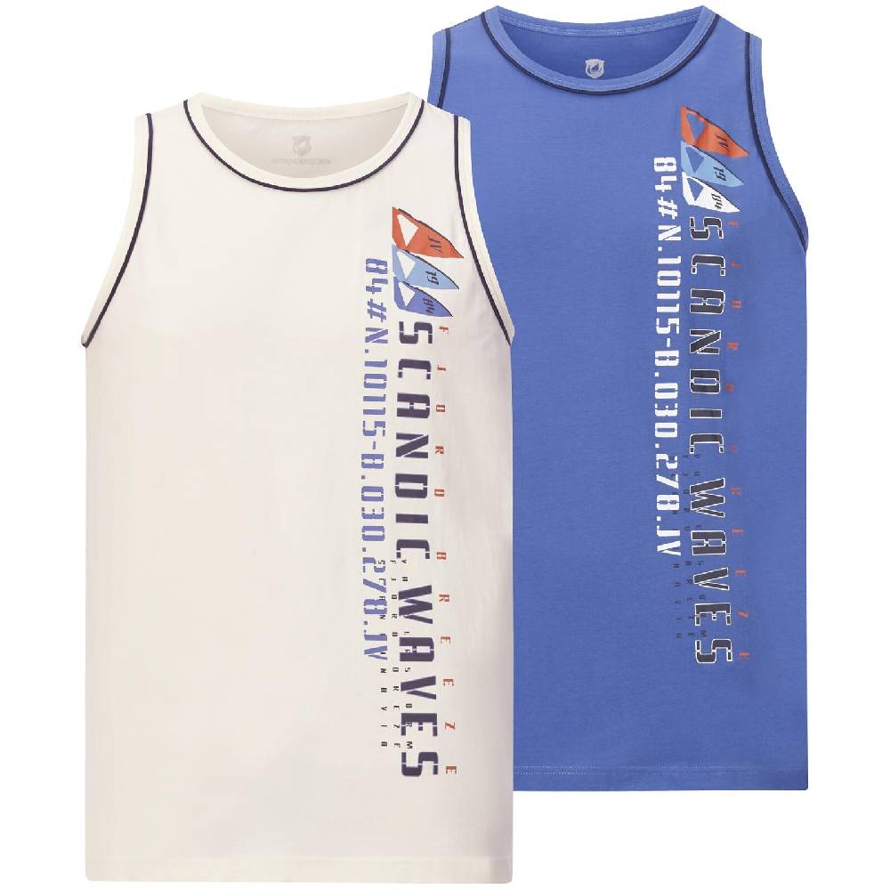 Jan Vanderstorm Doppelpack Tanktop TIDEMAN wollweiß blau Günstig kaufen