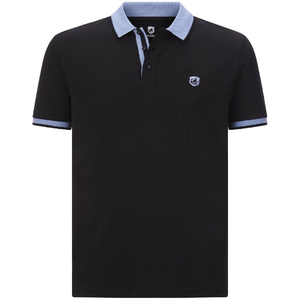 Jan Vanderstorm Poloshirt LAVRANS schwarz hellblau Black Friday
