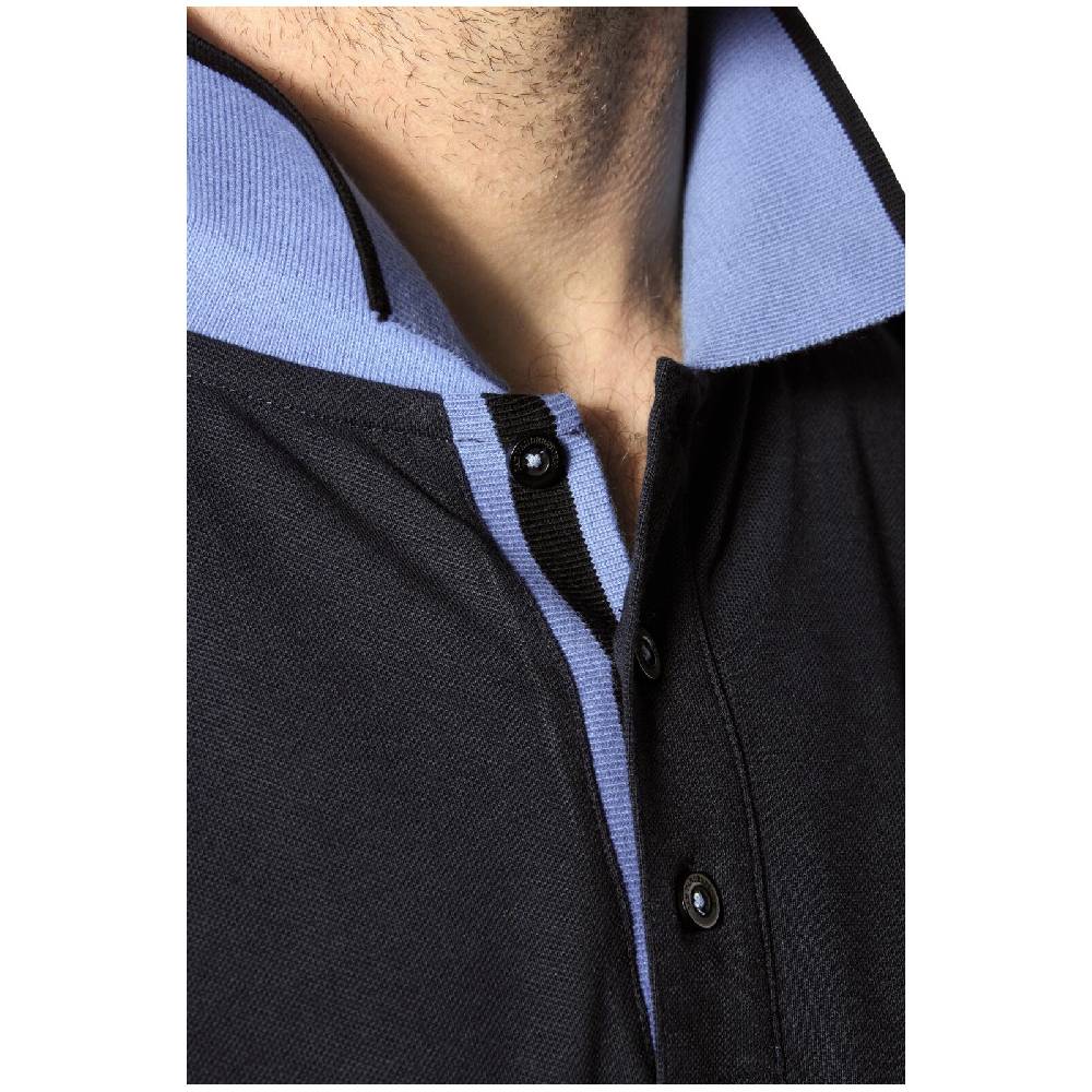 Jan Vanderstorm Poloshirt LAVRANS schwarz hellblau Black Friday