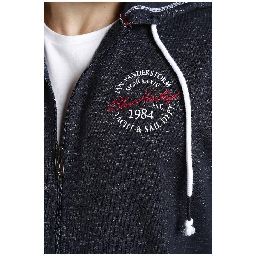 Jan Vanderstorm Sweatjacke JOKORA dunkelblau melange Rabatte dieses Monats