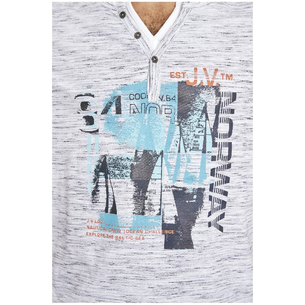 Jan Vanderstorm T-Shirt BALTFRIED hellgrau melange Sonderangebot