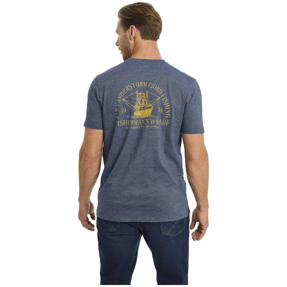 Jan Vanderstorm T-Shirt BERNULF blau melange Günstig kaufen