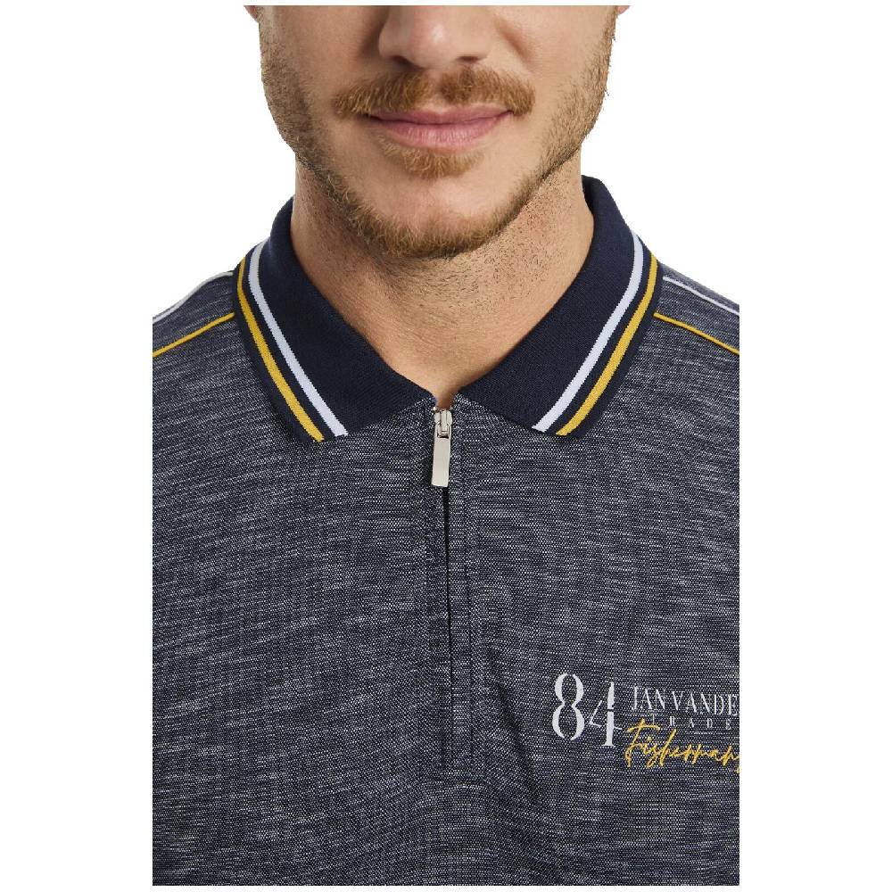 Jan Vanderstorm Poloshirt IBENHARD dunkelblau melange Großer Ausverkauf