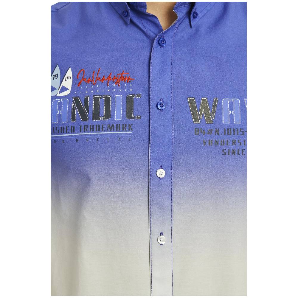 Jan Vanderstorm Kurzarmhemd ODDI royal blau Flash Sale