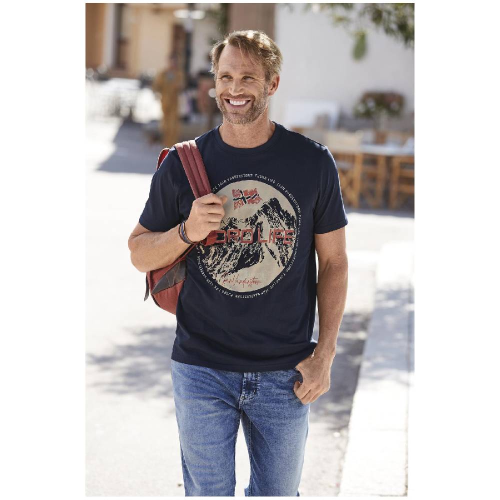 Jan Vanderstorm T-Shirt BENYAMIN dunkelblau Große Rabatte