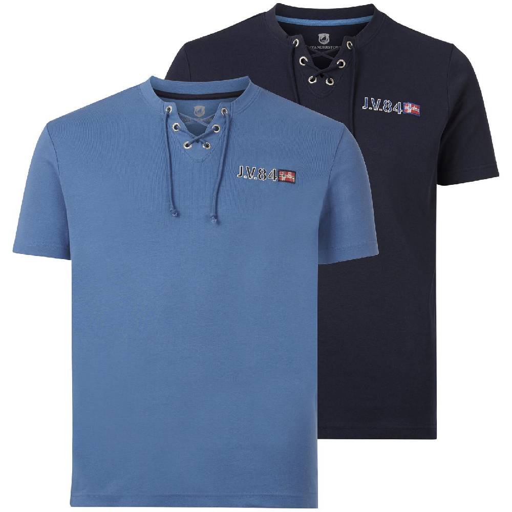 Jan Vanderstorm Doppelpack T-Shirt MAYKO dunkelblau royal blau Bestseller