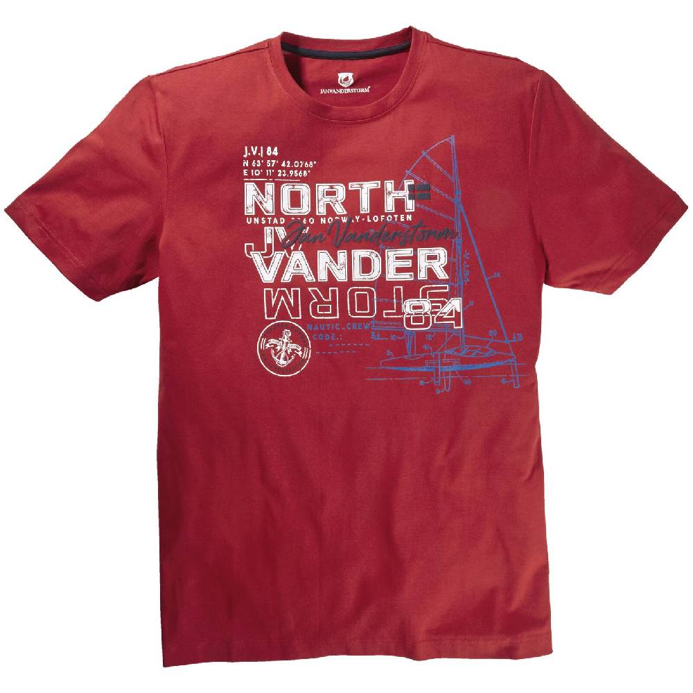 Jan Vanderstorm T-Shirt FRIMANN rot Letzter Tag