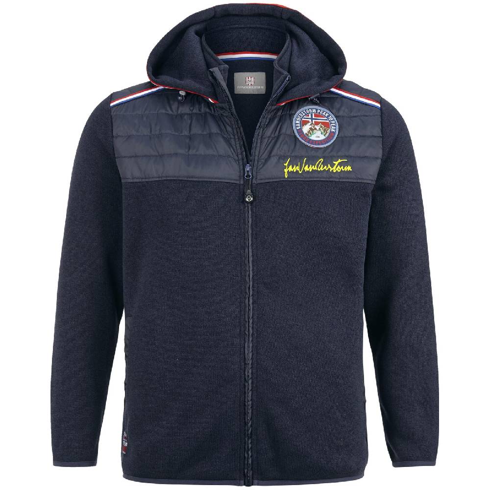 Jan Vanderstorm Strickfleecejacke STELLAN dunkelblau Weihnachtsangebot