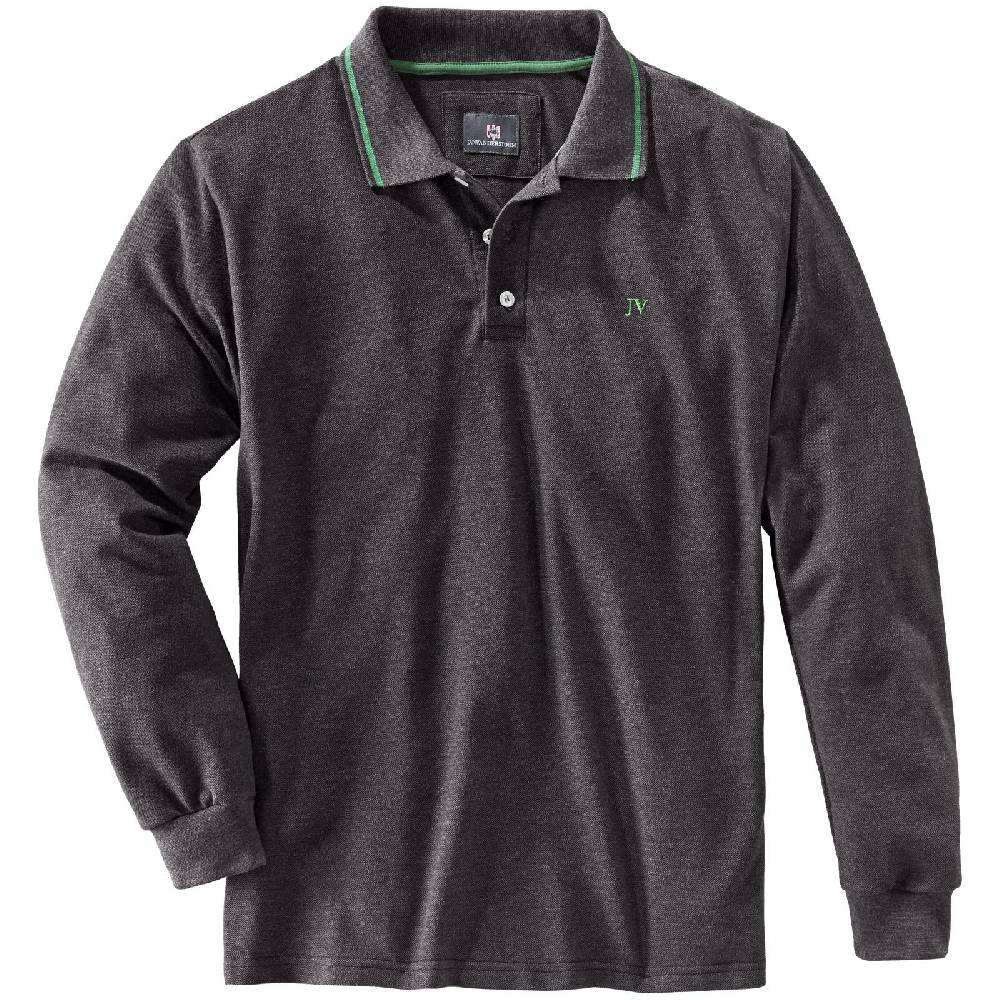 Jan Vanderstorm Langarm-Poloshirt ELLIS dunkelgrau Lagerräumung