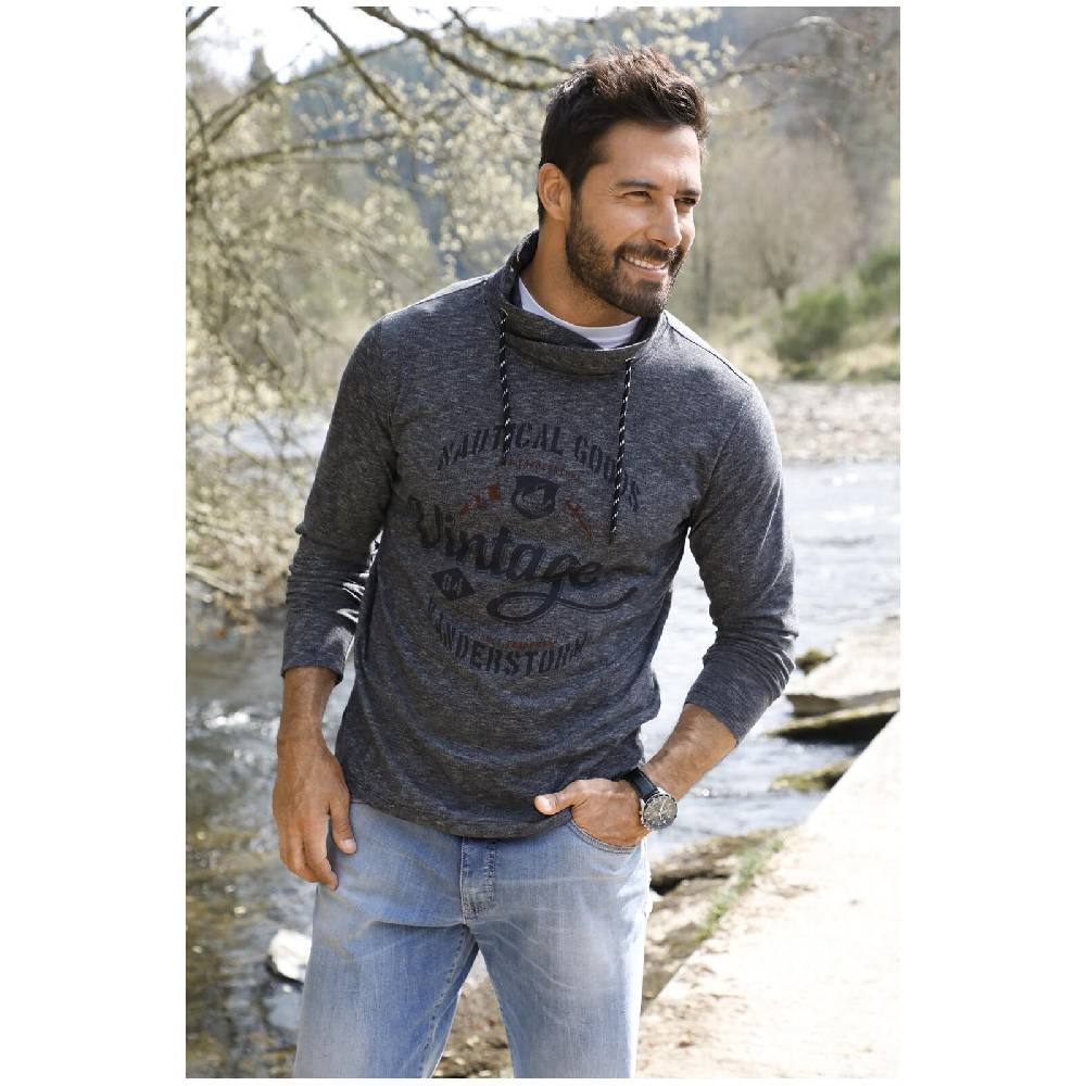Jan Vanderstorm Sweatshirt HAGEN blau melange Begrenzt auf 3 Tage