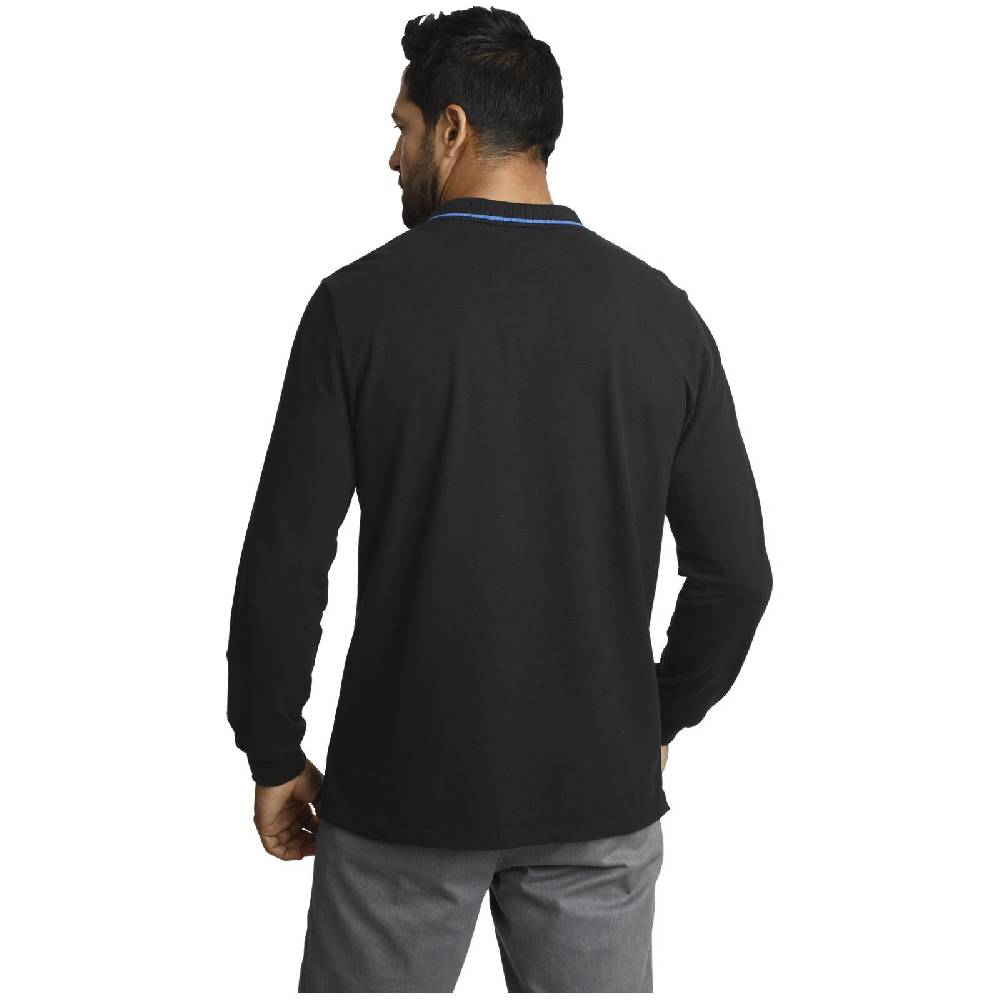 Jan Vanderstorm Langarm-Poloshirt ELLIS schwarz im Angebot