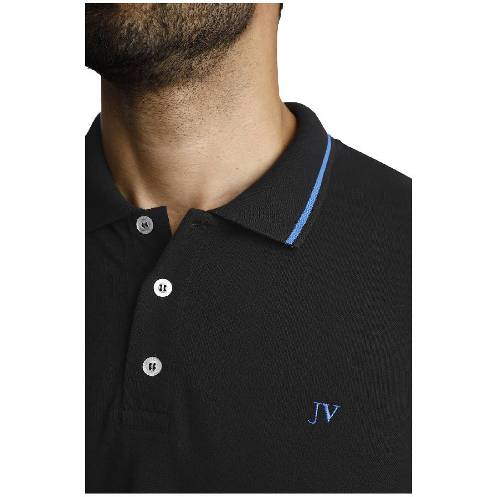 Jan Vanderstorm Langarm-Poloshirt ELLIS schwarz im Angebot