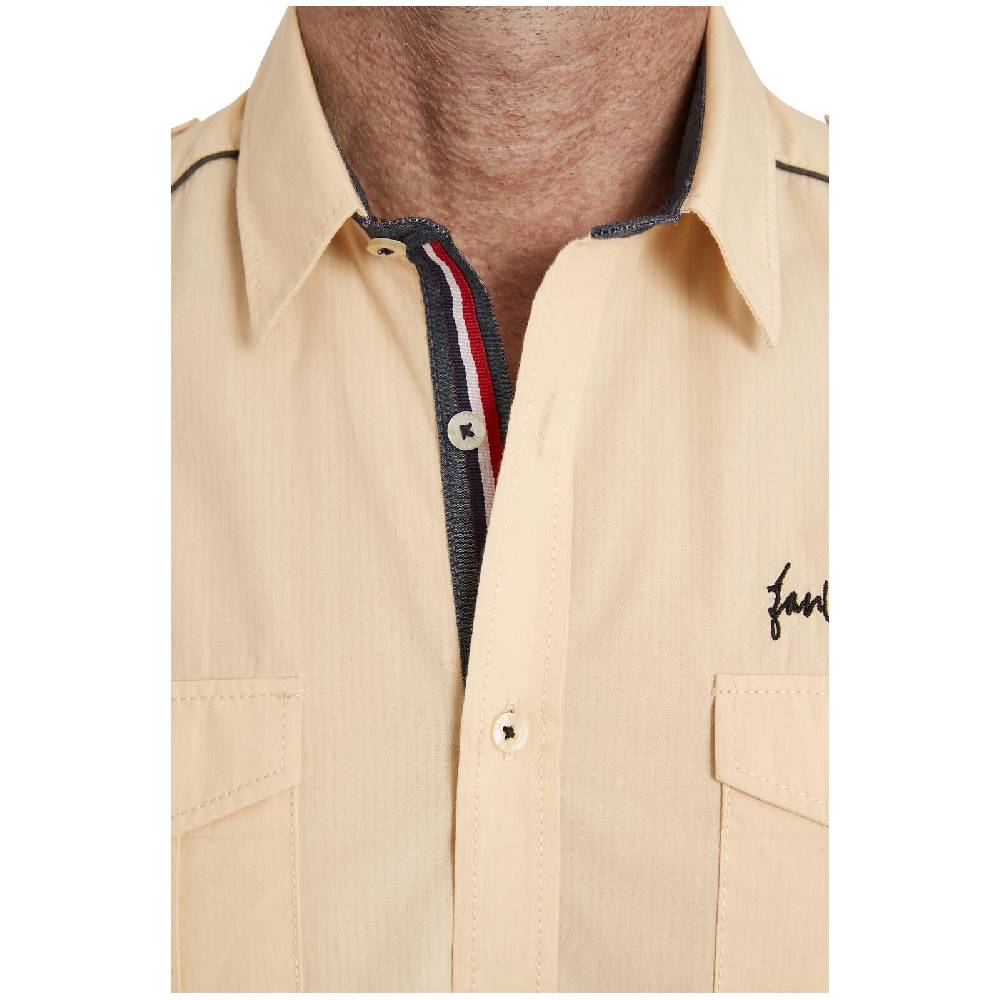 Jan Vanderstorm Kurzarmhemd SKIRNIR beige Fabrik Onlineshop