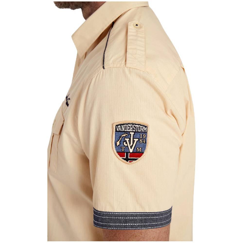 Jan Vanderstorm Kurzarmhemd SKIRNIR beige Fabrik Onlineshop