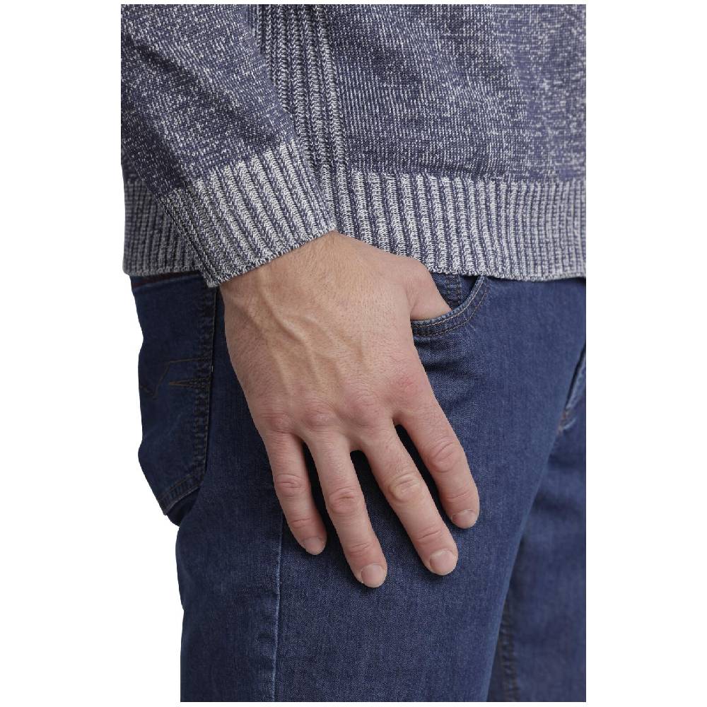 Jan Vanderstorm Strickjacke INGRABAN blau melange Rabatt