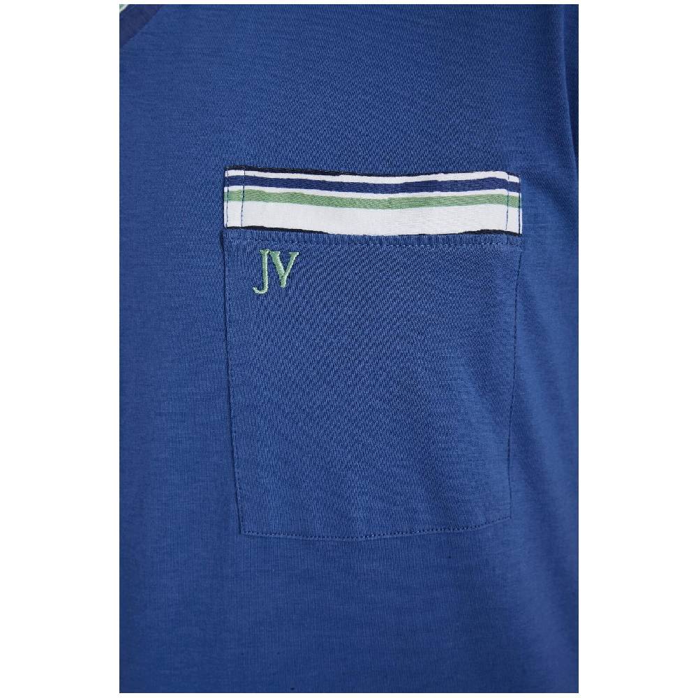 Jan Vanderstorm Kurzer Schlafanzug FREDSTEIN royal blau gemustert Fabrikladen