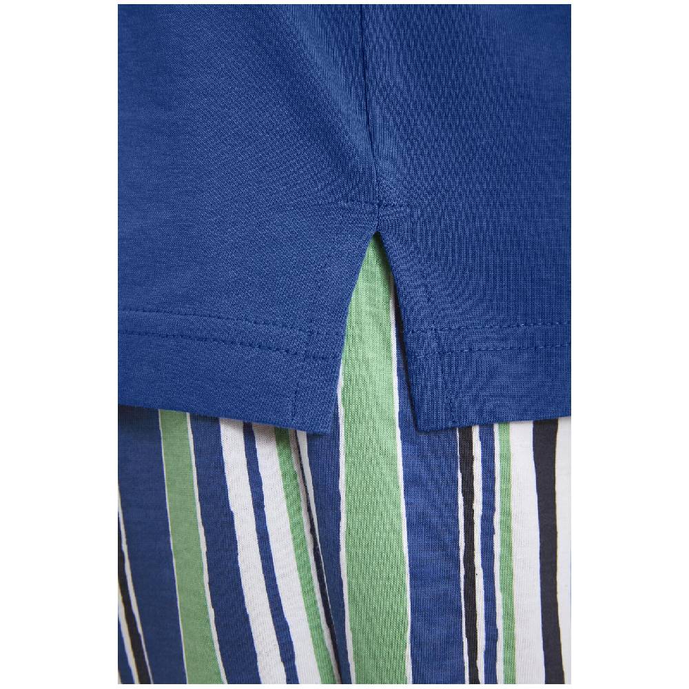 Jan Vanderstorm Kurzer Schlafanzug FREDSTEIN royal blau gemustert Fabrikladen