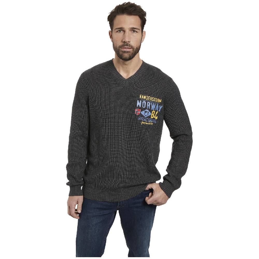 Jan Vanderstorm Pullover JELLEN dunkelgrau Fabrikverkauf