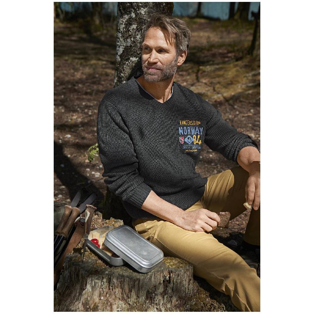 Jan Vanderstorm Pullover JELLEN dunkelgrau Fabrikverkauf
