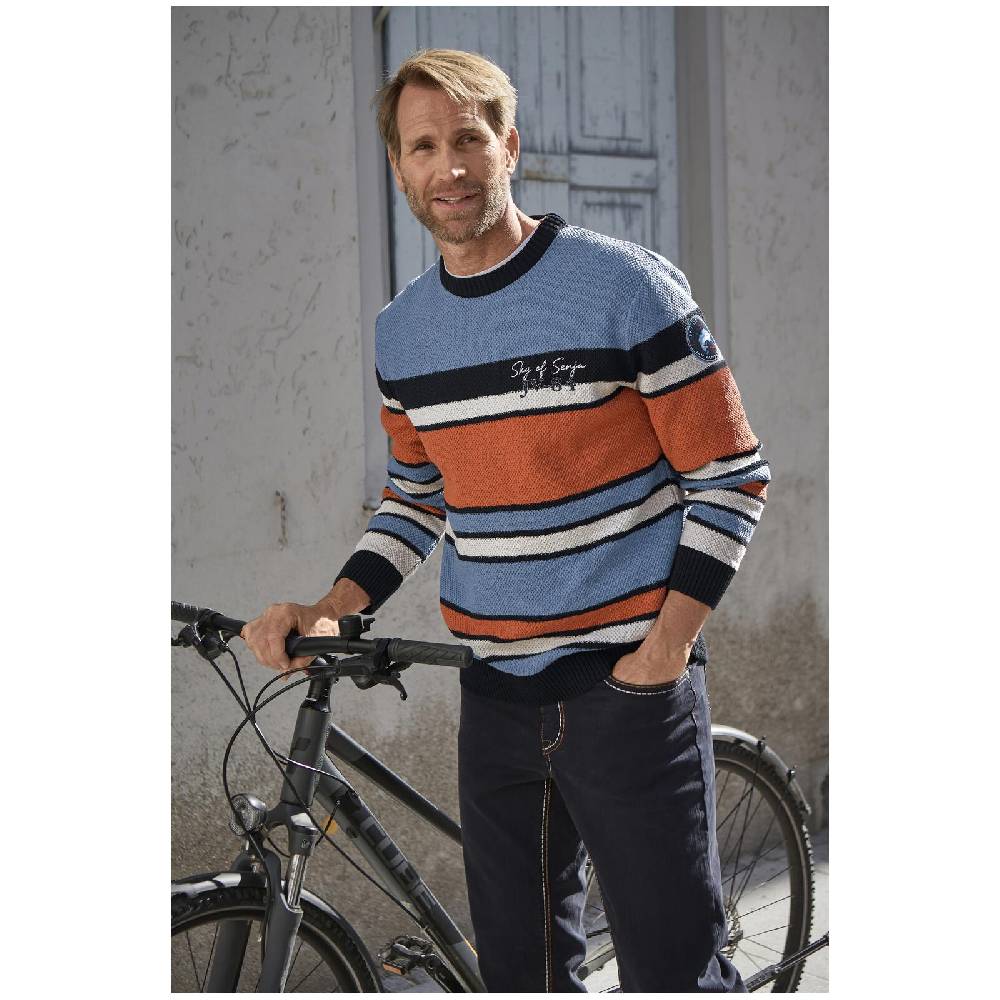 Jan Vanderstorm Pullover EMPSU blau orange Limitierter Zeitrabatt