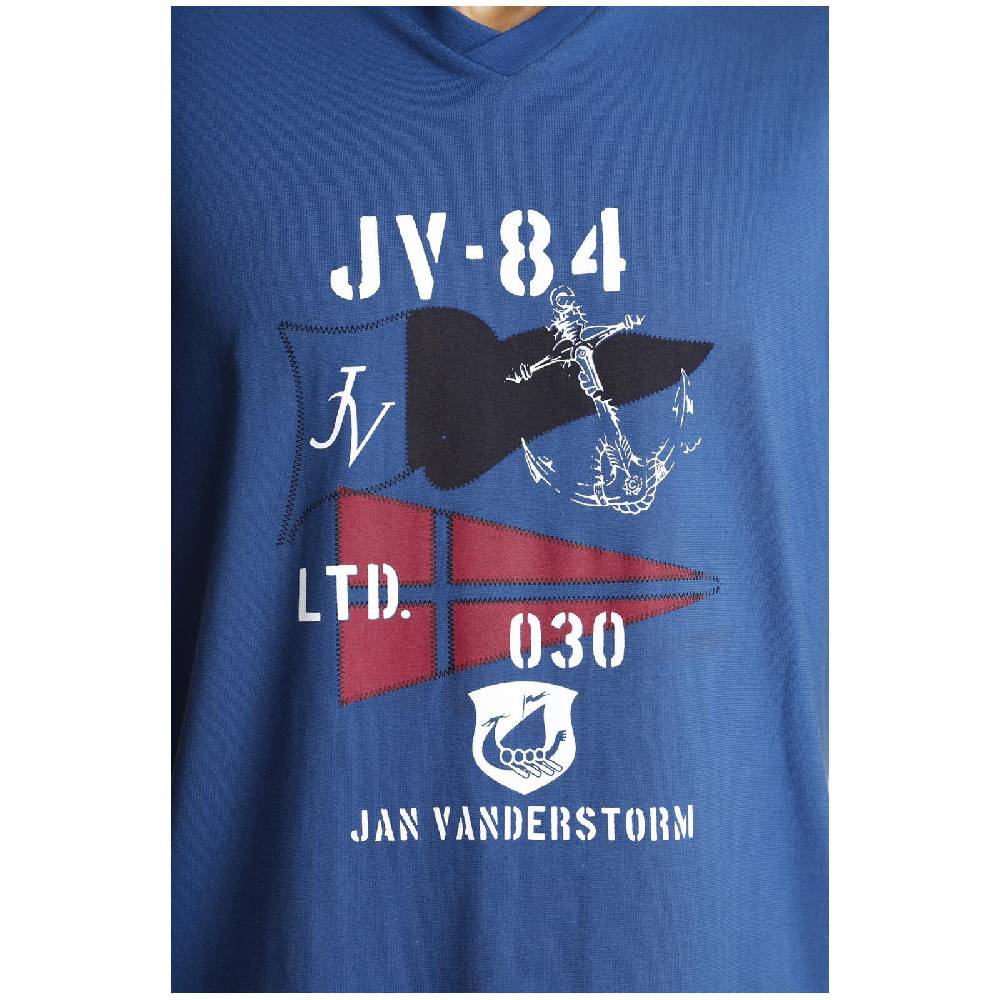 Jan Vanderstorm Kurzer Schlafanzug BENGT blau Großer Ausverkauf
