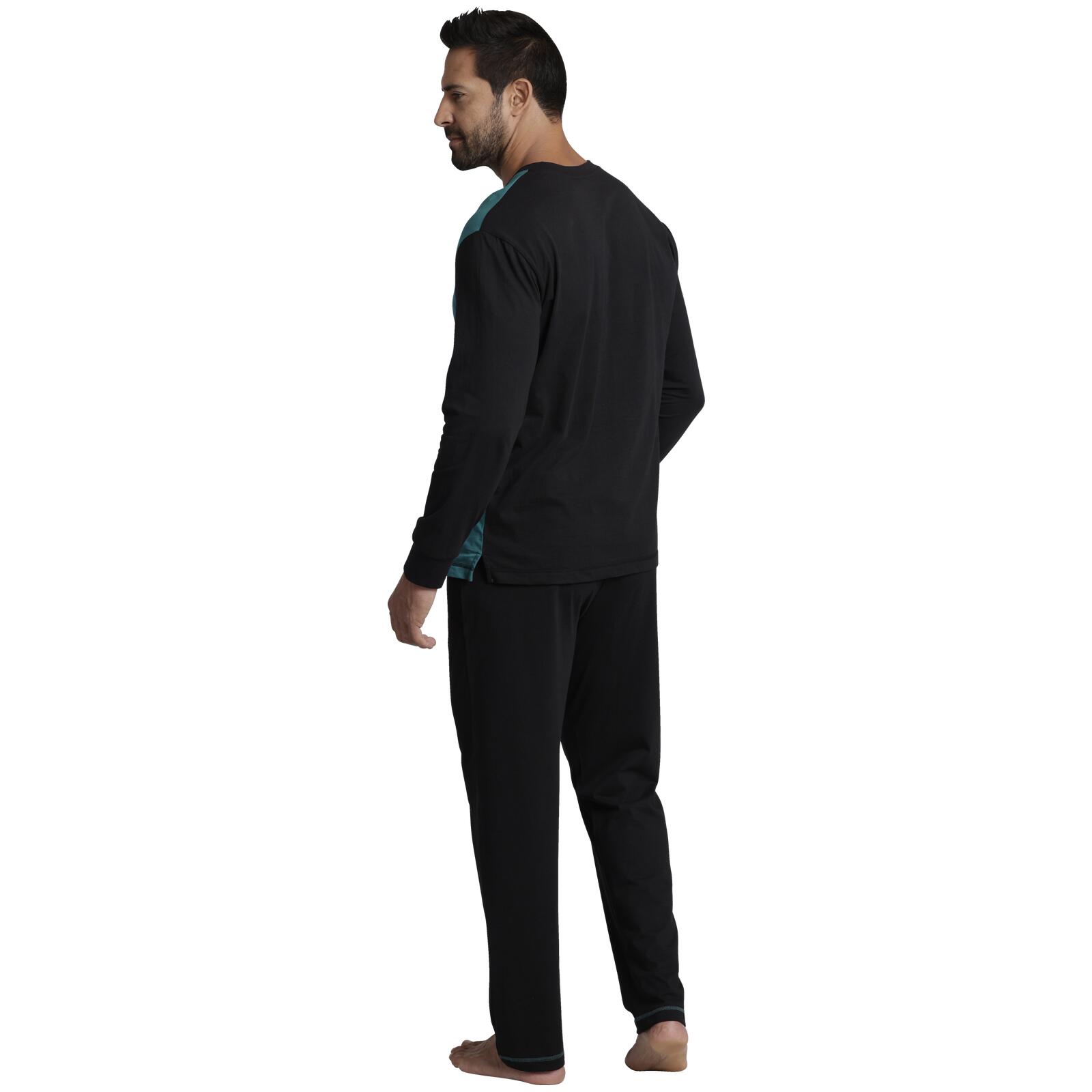 Jan Vanderstorm Schlafanzug OSMUND petrol schwarz Online Outlet