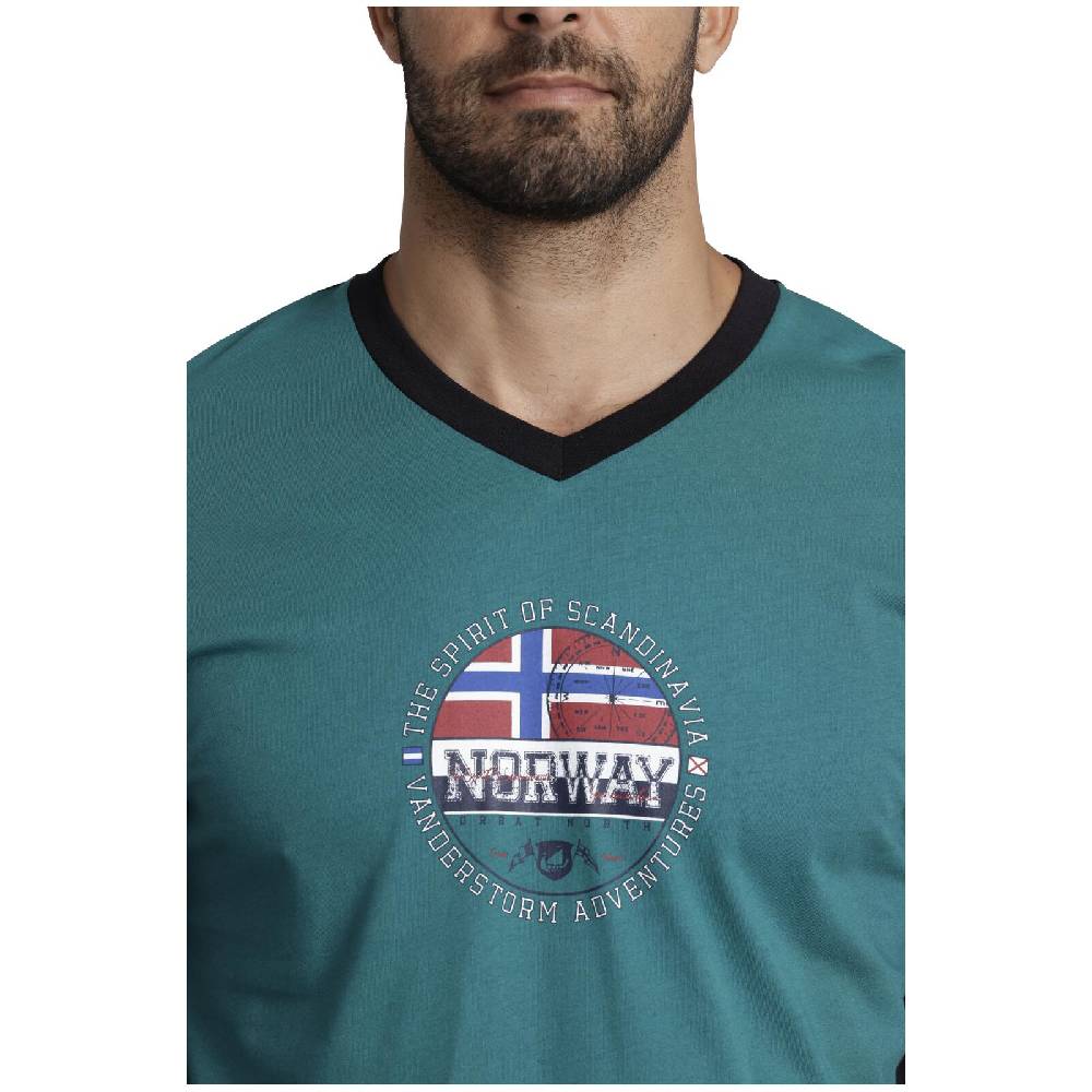 Jan Vanderstorm Schlafanzug OSMUND petrol schwarz Online Outlet