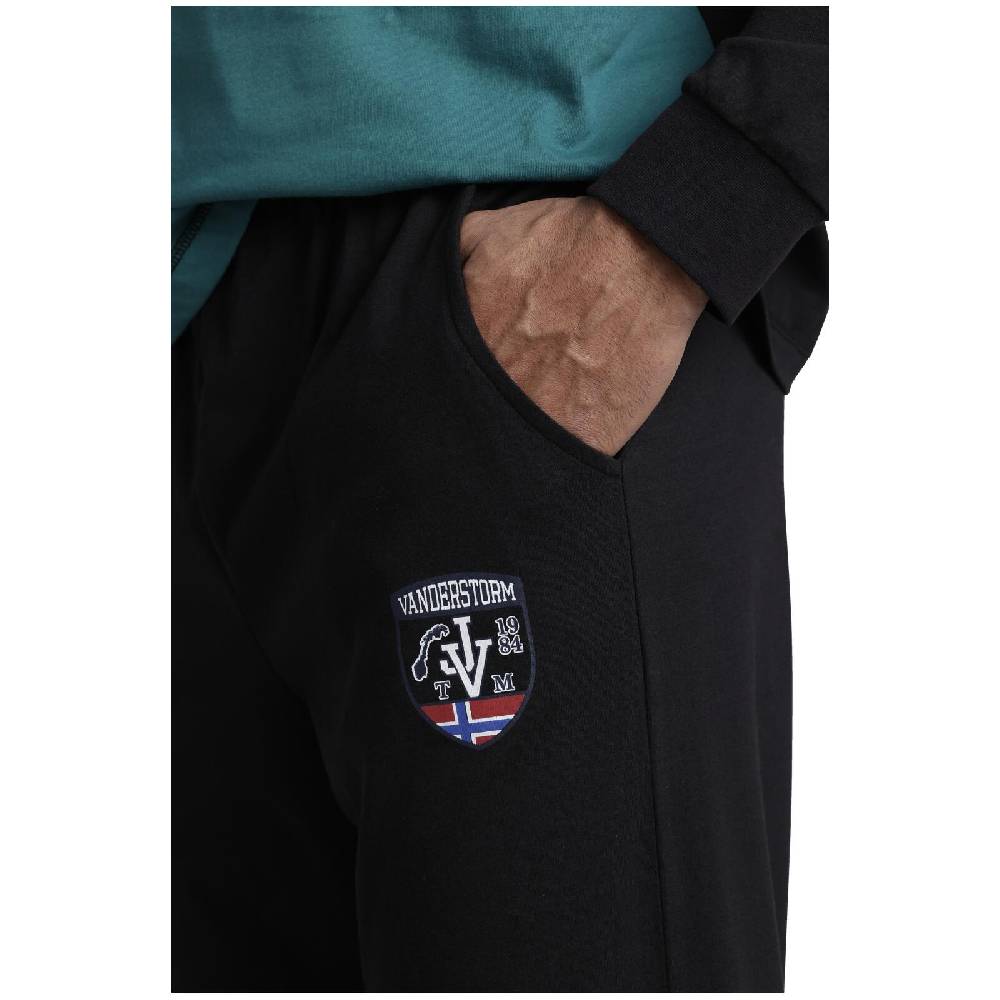 Jan Vanderstorm Schlafanzug OSMUND petrol schwarz Online Outlet