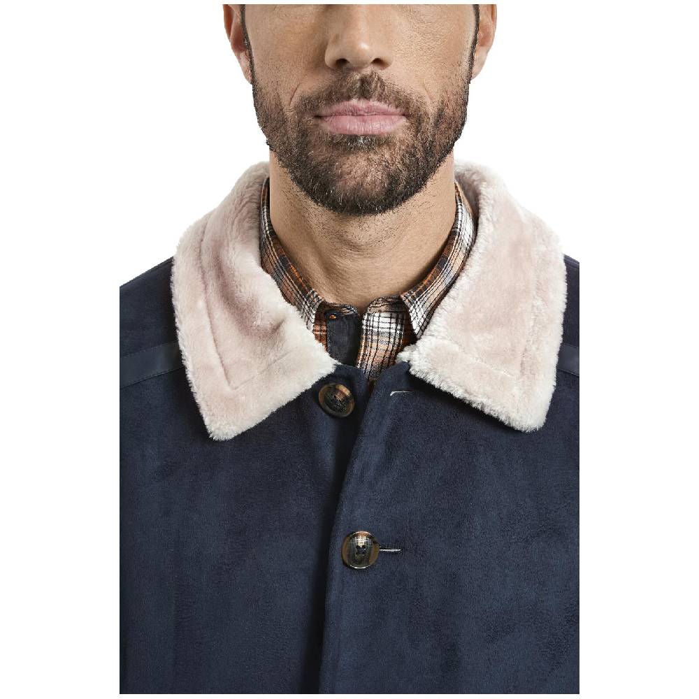 Jan Vanderstorm Jacke in Lederoptik LOTHAR dunkelblau Preisnachlass