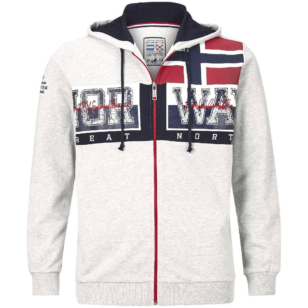 Jan Vanderstorm Sweatjacke ABBE hellgrau melange Cyber Monday