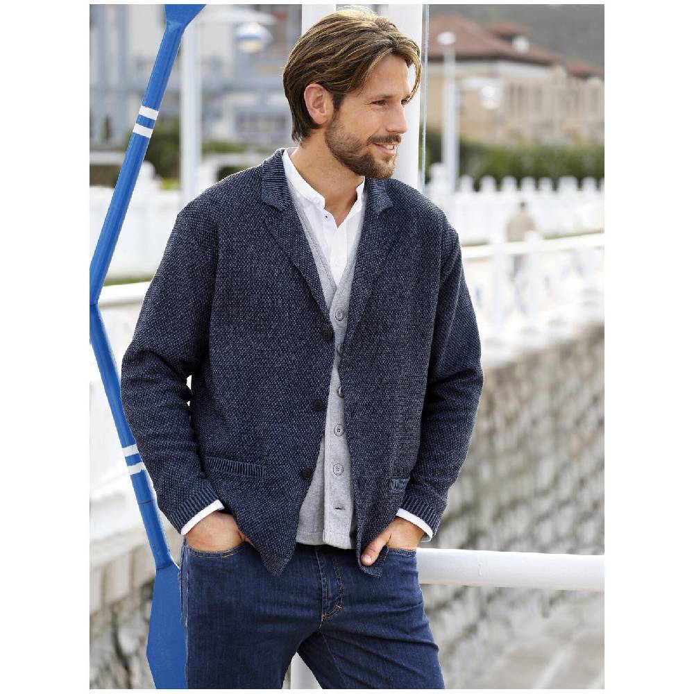 Jan Vanderstorm Strickjacke ASGER blau Heißer Verkauf