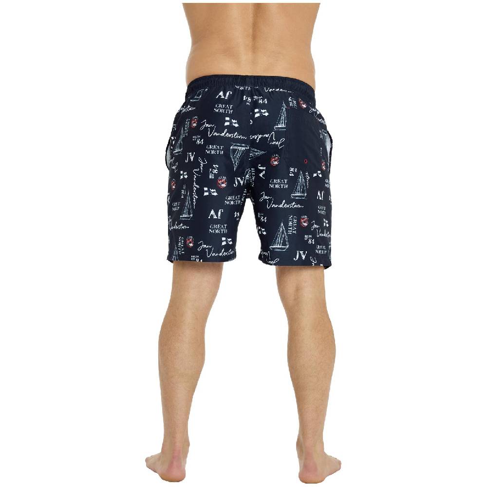 Jan Vanderstorm Badeshort CORNELIS dunkelblau bedruckt Hotsell
