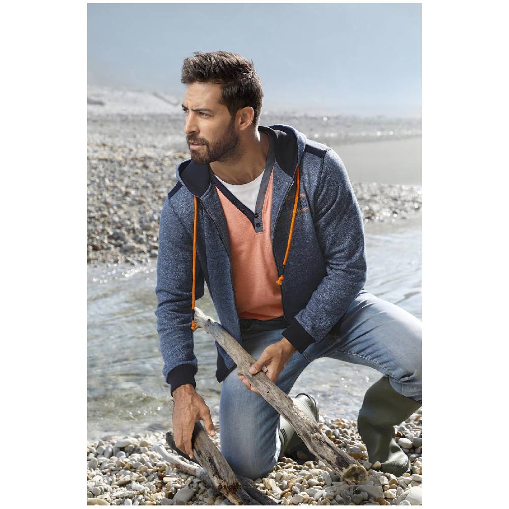 Jan Vanderstorm Sweatjacke ROBART blau melange Fabrik Onlineshop