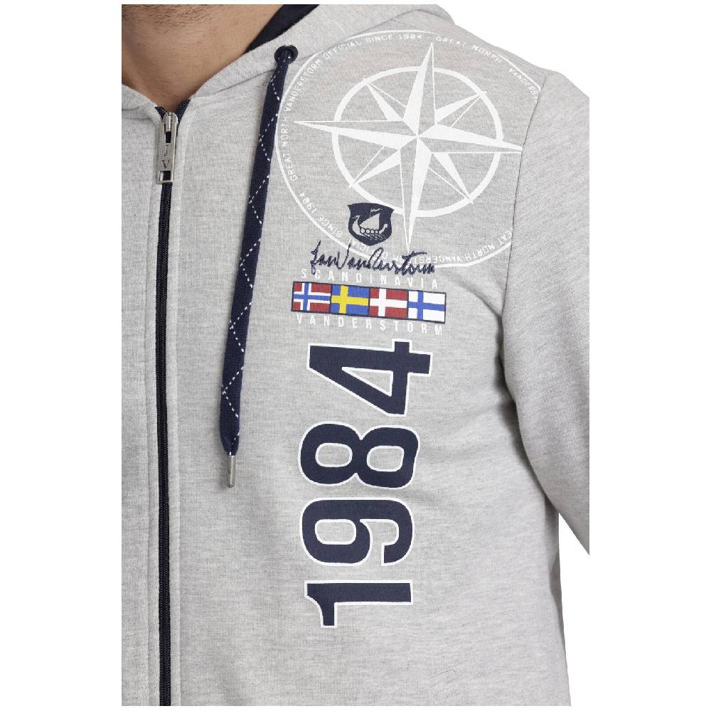 Jan Vanderstorm Sweatjacke EGINHARD silbergrau melange Große Rabatte
