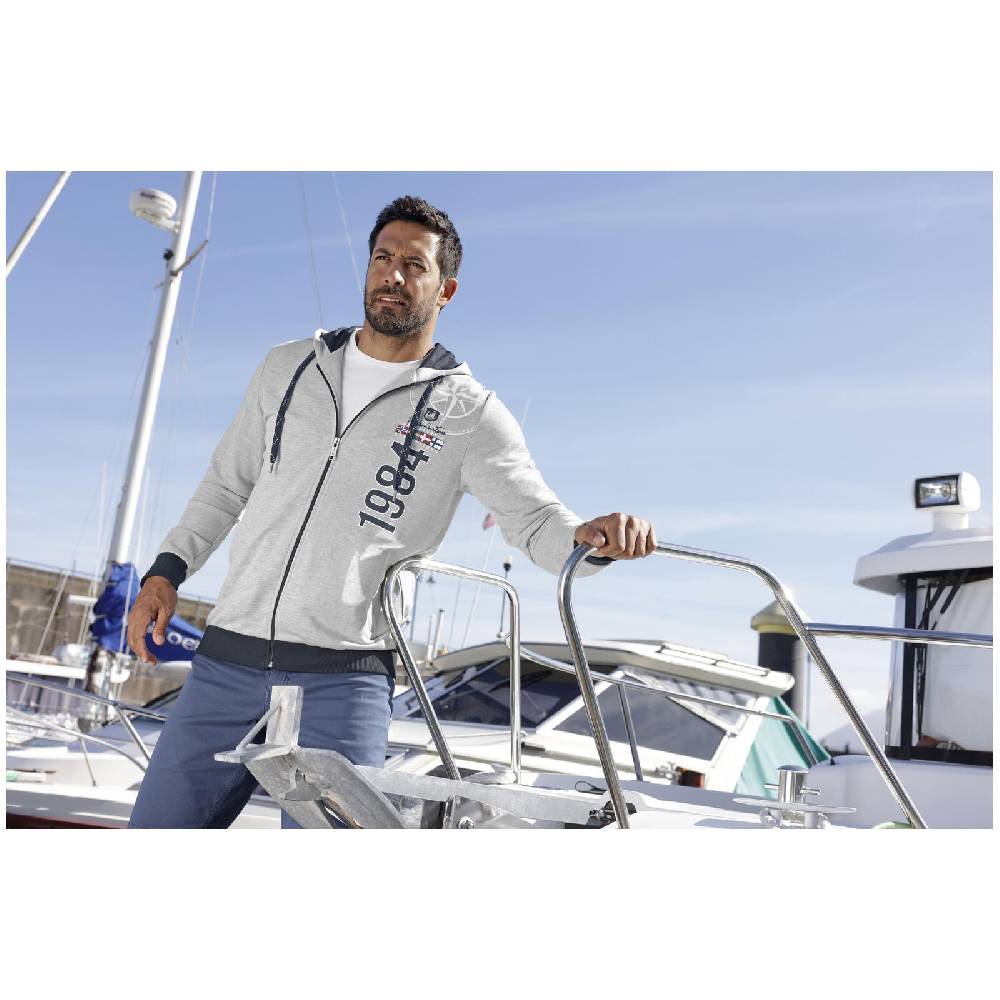 Jan Vanderstorm Sweatjacke EGINHARD silbergrau melange Große Rabatte
