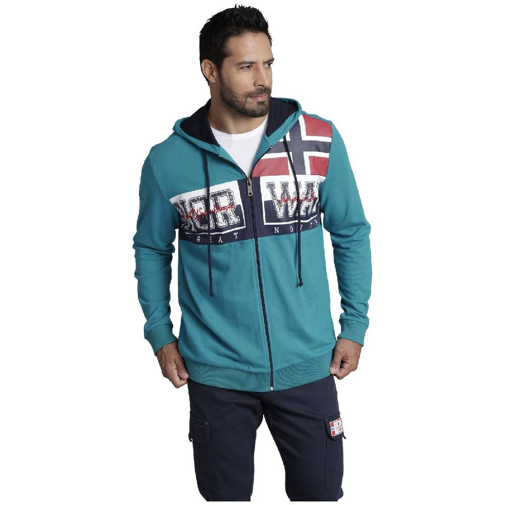 Jan Vanderstorm Sweatjacke ABBE petrol Räumungsverkauf