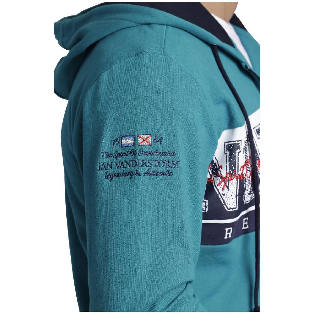 Jan Vanderstorm Sweatjacke ABBE petrol Räumungsverkauf