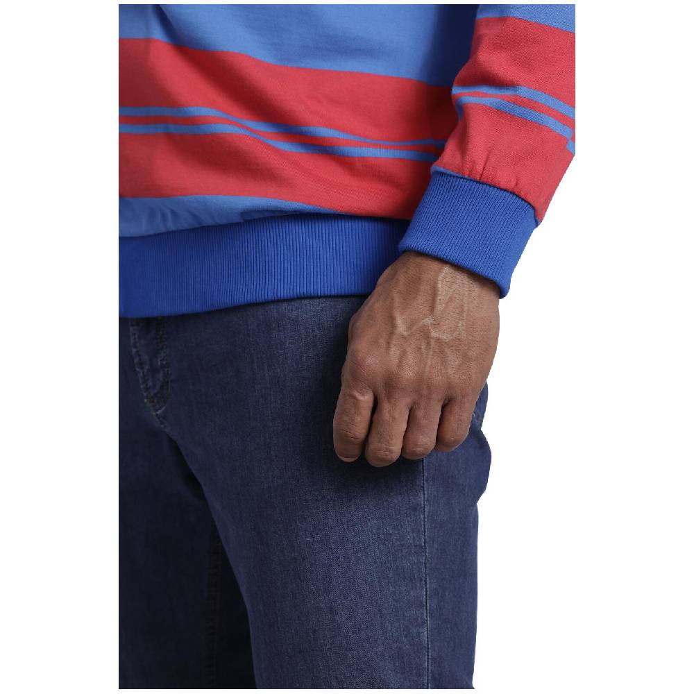 Jan Vanderstorm Sweatjacke WISHART rot blau gestreift Riesige Rabatte