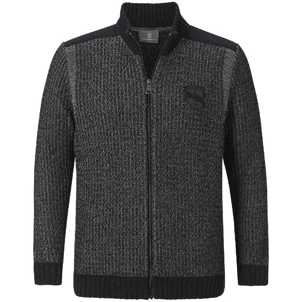 Jan Vanderstorm Strickjacke HALSTEN schwarz Clearance-Verkauf