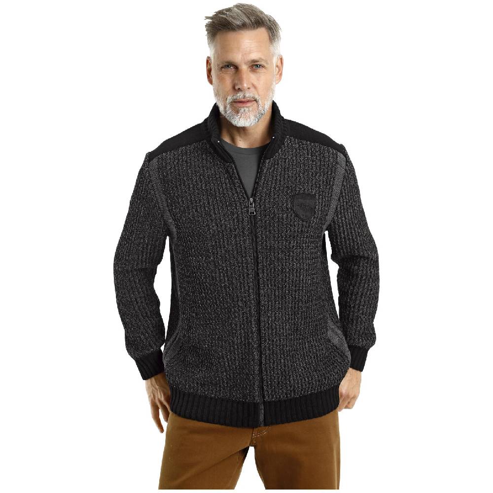 Jan Vanderstorm Strickjacke HALSTEN schwarz Clearance-Verkauf
