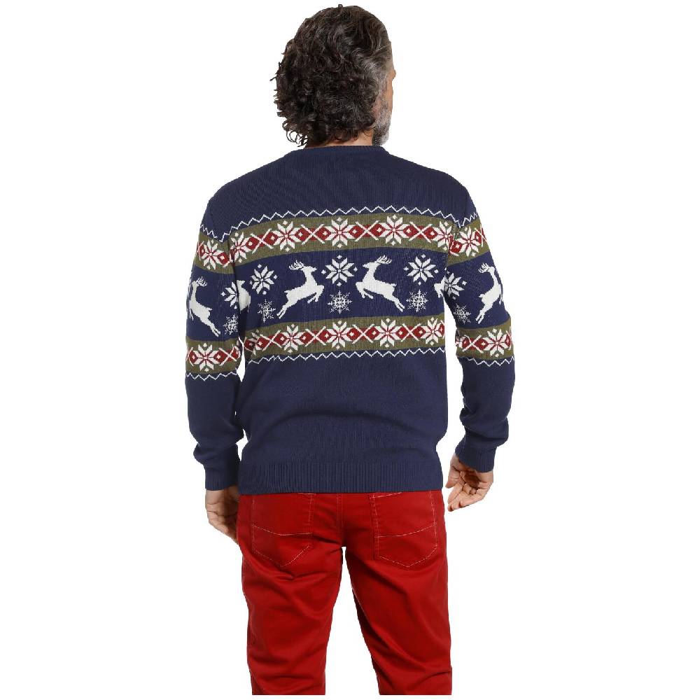 Jan Vanderstorm Pullover TORE dunkelblau gemustert Fabrikladen