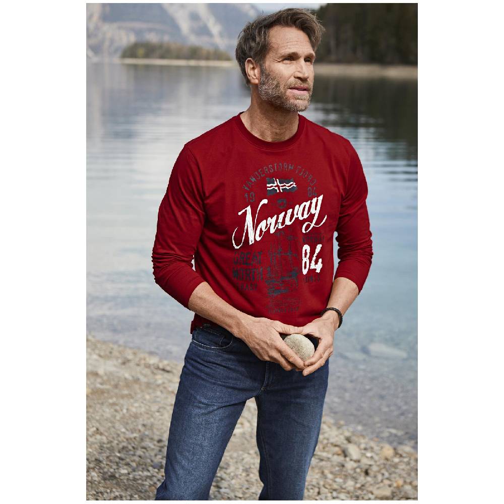 Jan Vanderstorm Langarmshirt NIELSON rot Speichern exportieren