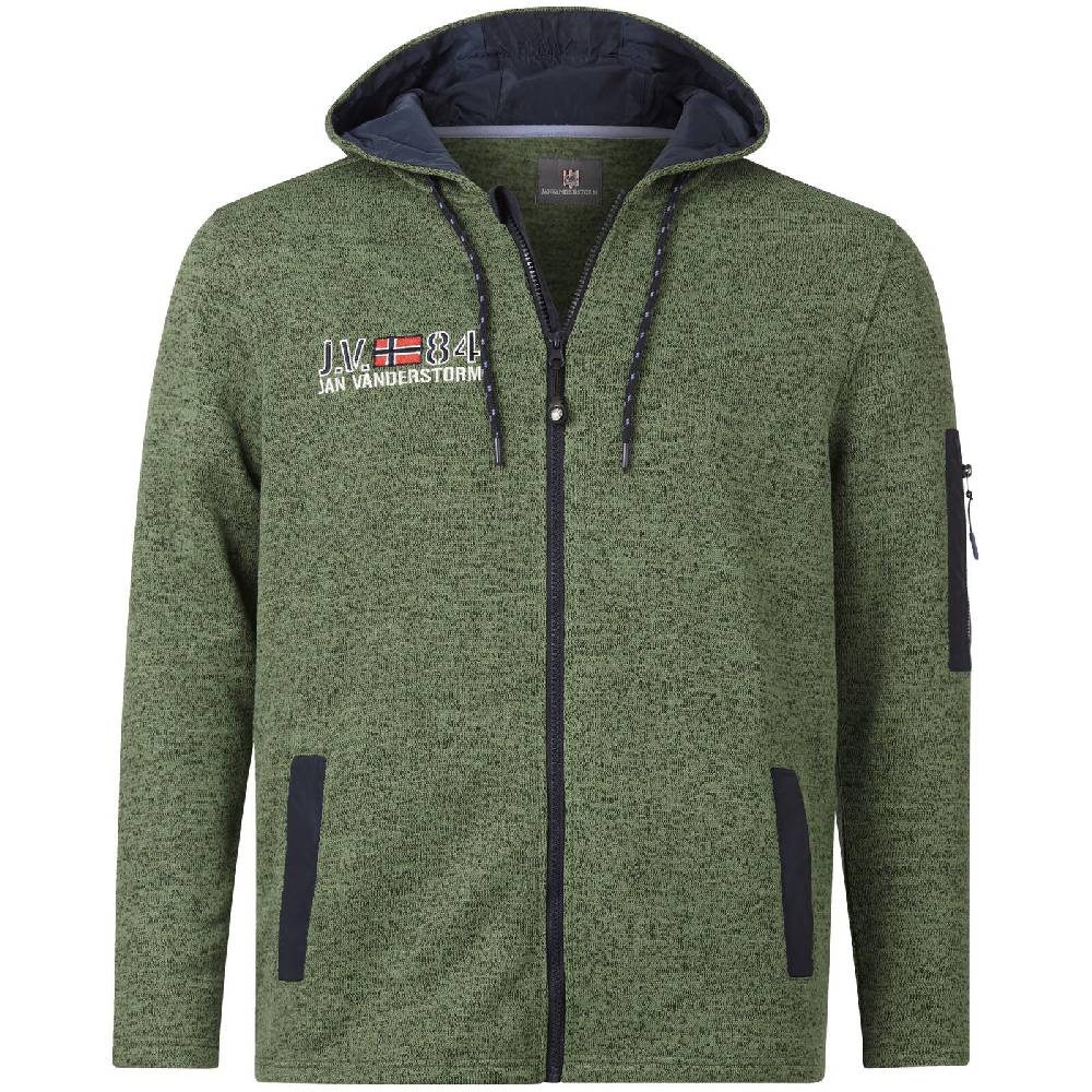 Jan Vanderstorm Fleecejacke ASVA grün melange 50% Rabatt für begrenzte Zeit