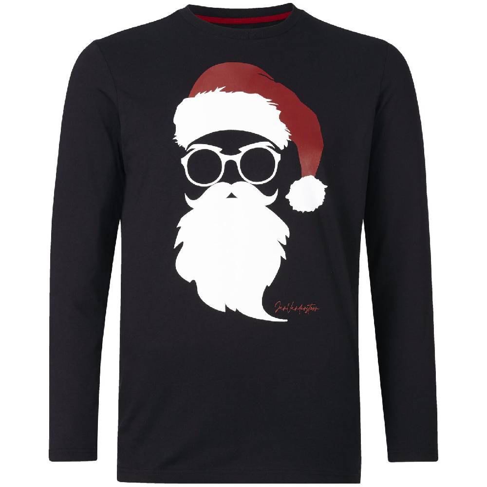 Jan Vanderstorm Langarmshirt REEVERT schwarz bedruckt Outlet
