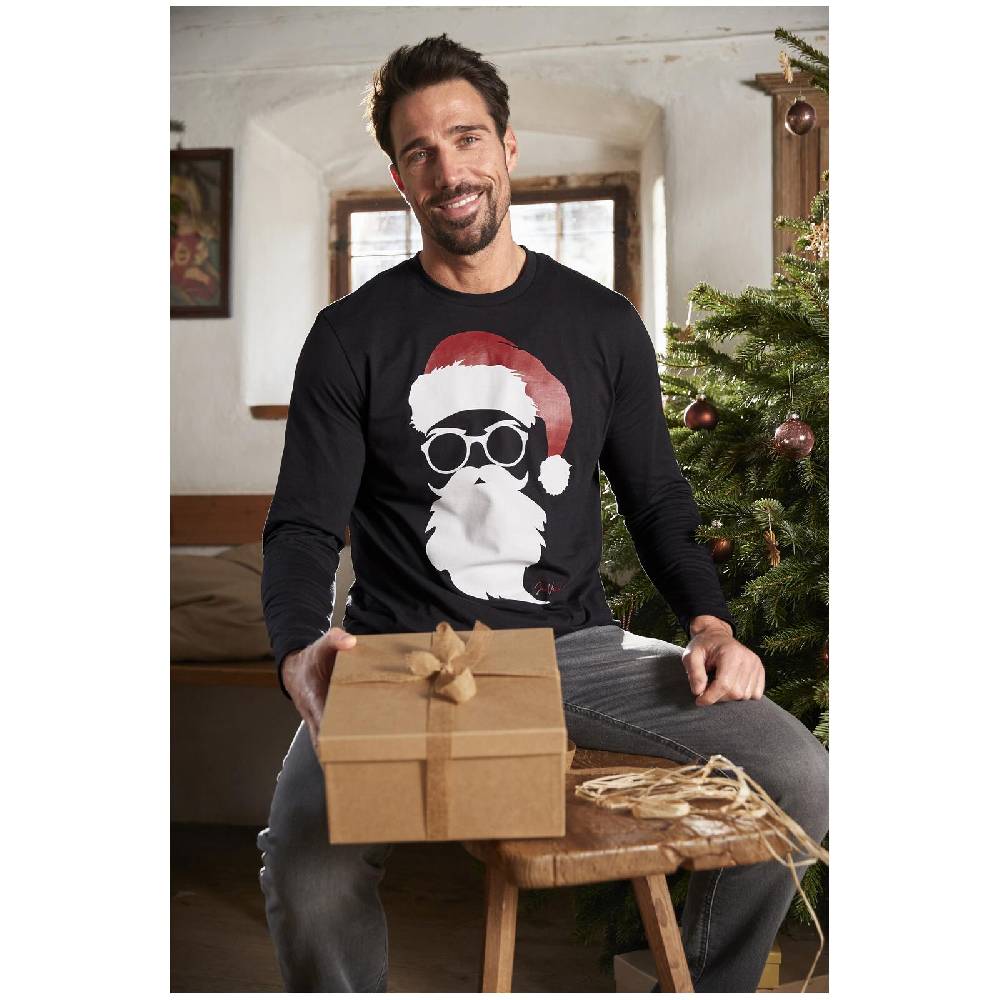 Jan Vanderstorm Langarmshirt REEVERT schwarz bedruckt Outlet