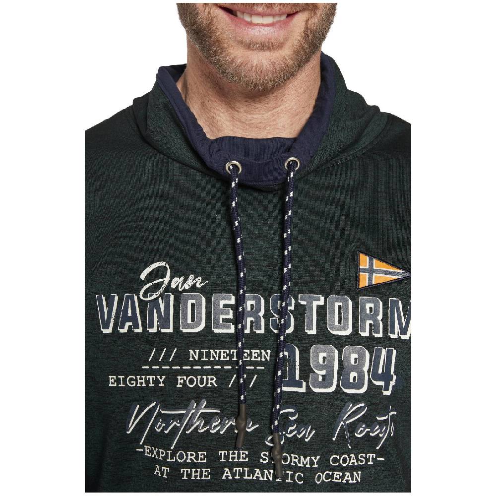 Jan Vanderstorm Sweatshirt SVERRE dunkelgrün melange Auslauf
