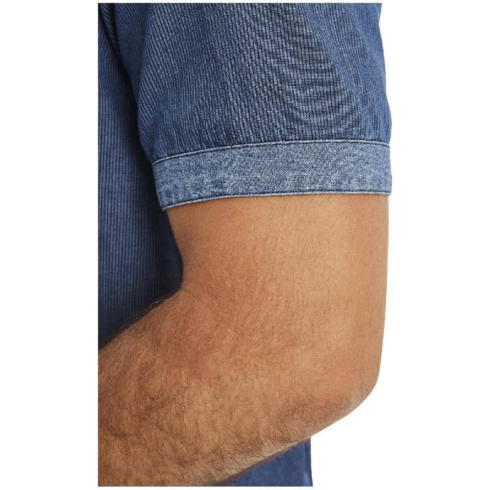 Jan Vanderstorm Kurzarmhemd LANDOLF blau gestreift im Angebot